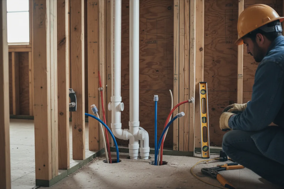 Drain and supply rough-in during Toilet Repair and Installation in Conshohocken